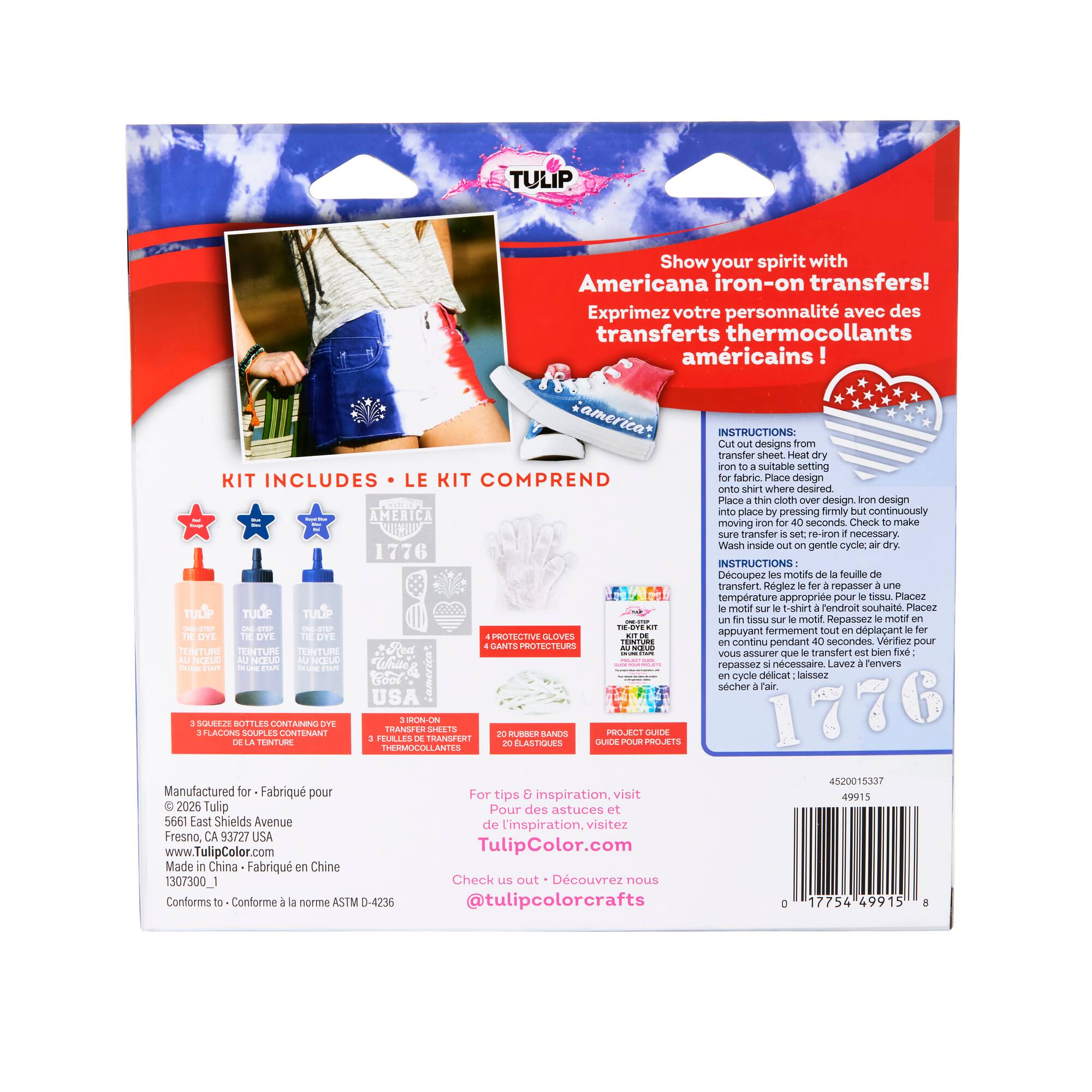 Tulip® Americana Tie-Dye Iron-On Transfers Kit
